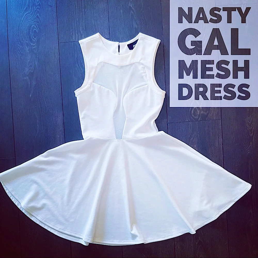 Nasty Gal Mesh Mini Dress - Picture 1 of 7